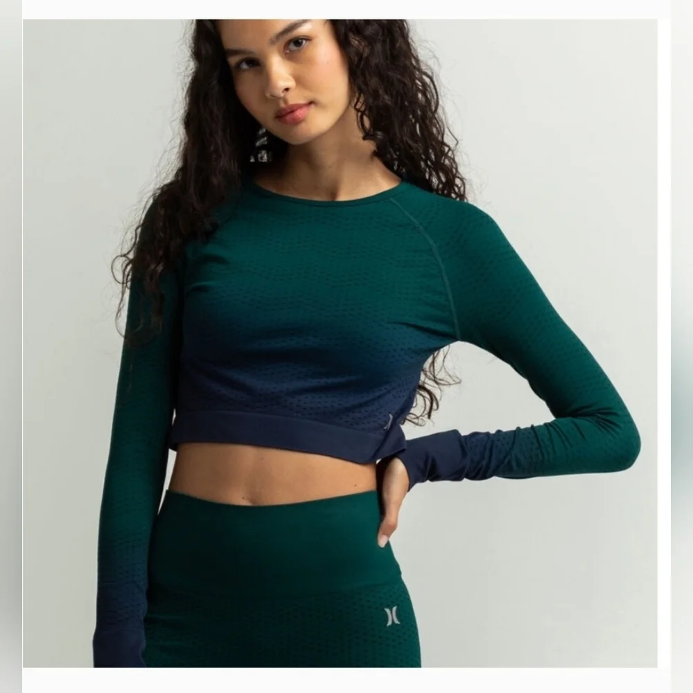 NWT! Seamless Workout/Yoga Hurley Long Sleeve Women's Fitness Crop Top Medium - Picture 10 of 16